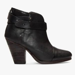 Rag & bone black leather harrow booties